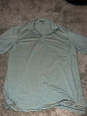 Peter Millar Men's Striped Polo Shirt - Blue & Yellow